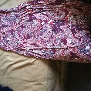 Strapless paisley midi dress